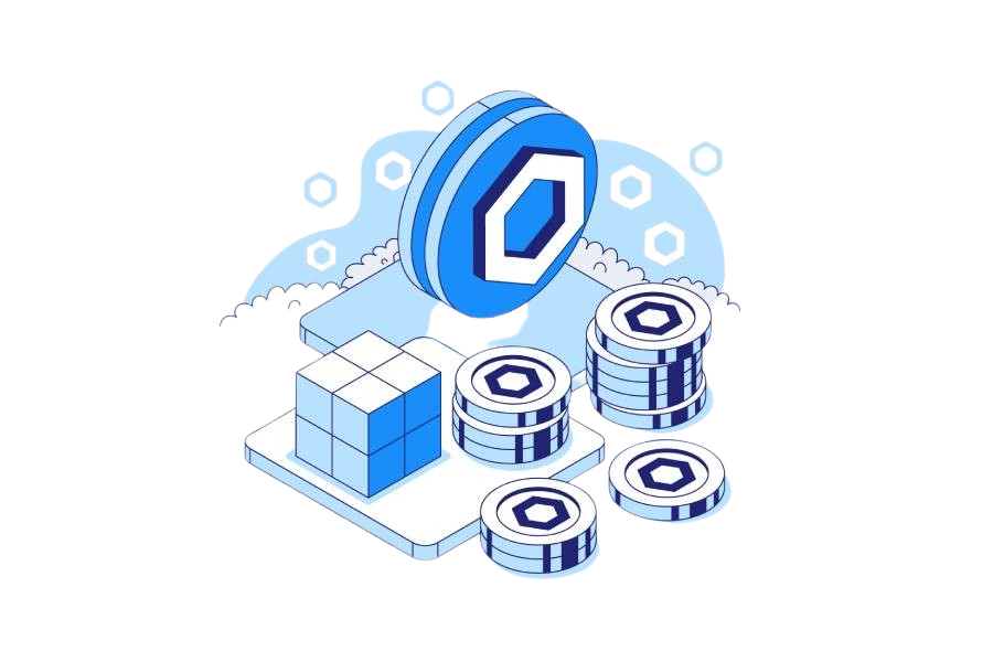 An illustration shows a central bitcoin coin, stacks of smaller coins, and a 3D checkered cube— evoking Coinmama's buying process.